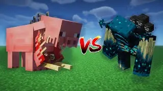 Pigzilla vs Warden & Wither - Minecraft Mob Battle