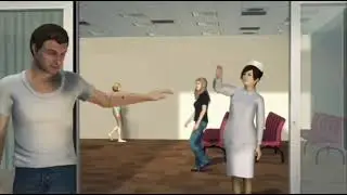 3D animation of a patient said farewell to the nurse