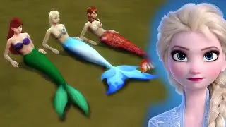 Ariel Little Mermaid & Elsa Frozen - Anna have powers! | The Sims 4