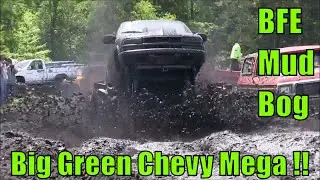 Green Chevy S10 Mega Truck At BFE Mud Bog - June 2020