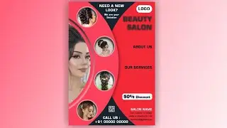 Beauty salon flyer design in CorelDRAW | Business adds design | Coreldraw tutorial | Graphic design