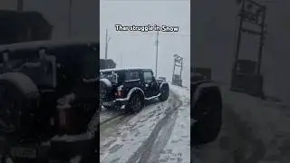 Thar struggle in Snow ❄️ Chakrata Hills #thar #snow #chakrata #uttarakhand
