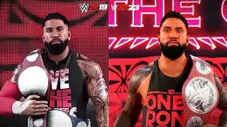 WWE2K23 VS WWE2K19 MODS 🔥 | THE BLOODLINE | JEY USO DOUBLE TITLE ENTRANCE #wwe2k23