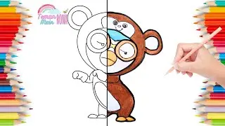 Pororo in a Monkey Costume &ndash; Fun Drawing and Coloring