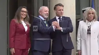 Macron welcomes Brazilian President Luiz In&aacute;cio Lula da Silva to Paris' Elysee Palace