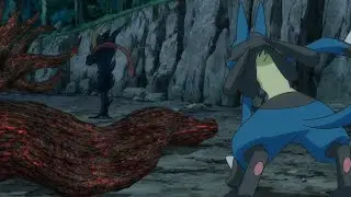 Lucario meets Greninja for the first time | lucario shocked | Pok&eacute;mon journeys