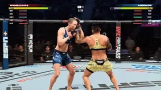 EA SPORTS UFC 5 Woman Robert Whittaker Head Kick KO her Airborne Opponent