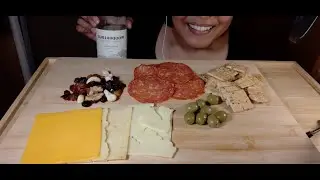 ASMR EATING (MUKBANG) - Cheese and Wine