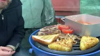 Campingaz 200 Party Grill Garden fry up #campingaz #friedfood #breakfast
