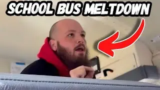 Did this school bus driver go too far?? Extreme crash-out!!