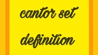 Cantor set definition || msc previous real analysis