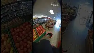 Monkey Escapes Grocery Store and Shocks Everyone #shorts #policebodycamera #monkey
