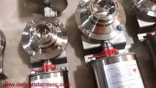 stainless steel sanitary clamp pneumatic butterfly valve