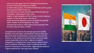India Japan comprehensive Economic partnership agreement CEPA