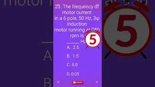 The frequency of motor current  in a 6 pole, 50 Hz, 3&phi; induction  motor #electricalindia
