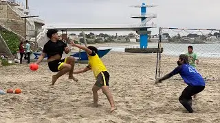 Santa Elena Balonmano - Practica del lanzamiento, giro 360 grafos y fly del Beach Handball