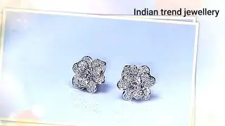 Italian silver CZ stone tops/Stone studs/Silver ear studs/Latest silver tops designs in silver