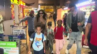Sunny Leone Spotted at Airport with Family