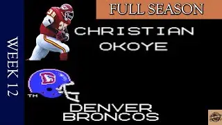 Christian Okoye Full Season Rushing Challenge -Tecmo Super Bowl Gameplay: WK 12 vs. Denver Broncos