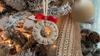 Macrame wreath ornament tutorial