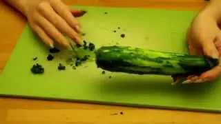 ASMR | Destroying a cucumber with my long bare claws!