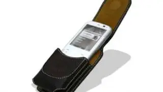 Carrymobile Leather Case for Nokia N79 -  Universal Vertical Pouch (Black) Small