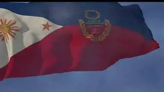 Waving flag and National Anthem of the first Philippine Republic