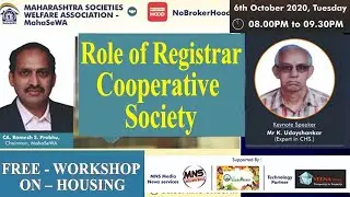 Role of Registrar Cooperative Society,  : K. Udayshankar Experts in CHS Law's