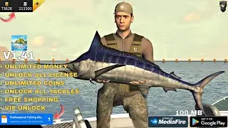 Profesional Fishing V1.41 Mod Apk Unlimited&Unlock All Game simulasi memancing Offline Terbaik 100MB
