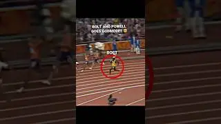 BOLT AND POWELL GOES GODMODE😱🚀#usainbolt #asafapowell #100k #100 #relay #sprinter #sprinting #10k