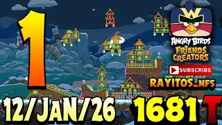 Angry Birds Friends Level 1 Tournament 1681 Highscore  POWER-UP walkthrough