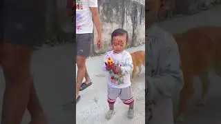 Happy holi ❤️🧿😀 #bababy #cutebaby #23monthsold #happyholi #boudhanath