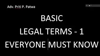 3.  BASIC LEGAL TERMS -1 #legalterms #businesslaw #cafoundation #pritipatwa