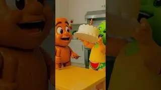 Birthday Cake Surprise with the Orange Buddy & Green Cup Baby | Cute Kids ASMR