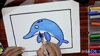 How to draw a dolphin | #simpledolphin #easydrawing #fishdrawing #drawingideas #kidsfunz  #viral