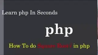 PHP||How To Make A Square Root In Php