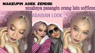 MAKEUPIN ADEK SENDIRI | perdana pasangin soflens ke orang lain