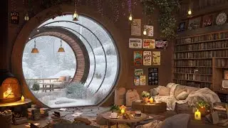 Snowy Reading Nook Jazz 📖🔥 Cozy Piano Ambience for Winter Calm & Reflection  Cozy Jazz Station 365