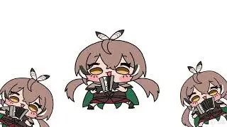 A normal video of Nanashi Mumei playing Accordian | Hololive fan animation