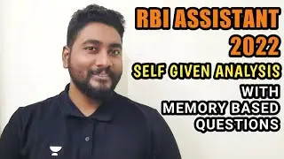 RBI Assistant 2022 Self Given Analysis || RBI Assistant 2022 Memory Based Paper & Exam Review ||