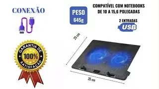Suporte Base Notebook Cooler Ergon&ocirc;mica Refrigera&ccedil;&atilde;o Com Led