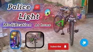New police light for cycle 😱 ( Cycle modified ) #modification #policelight #trending #viralvideo