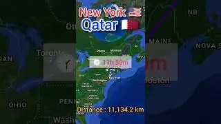 New York to Doha flight Route ✈️ || United States 🇺🇲 to Qatar 🇶🇦 ||