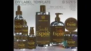 1oz 2oz 4oz Dropper Bottle Label Design Template Downloadable & Printable | DIY Essential Oil Labels