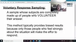 Convenience and Voluntary Response Sampling