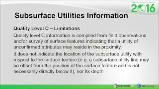 Subsurface Utilities Information (SUI) - 12d International Conference 2016