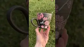 Cherry blossom mug #art #potterylove #pottery #potteryvideos #potteryart #handmade #ceramics