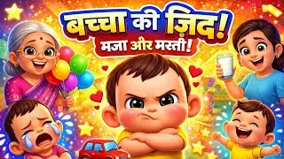 Baby Ki Zid 😂👶 | Funny Baby Rhymes in Hindi | Kids Cartoon Video