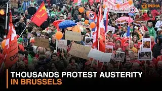 Thousands protest austerity in Brussels