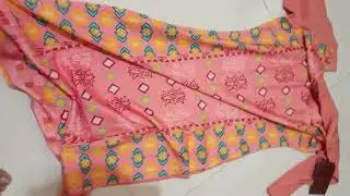 Unboxing myntra women straight kurta pant set peach yellow color geometric print by fwd sangria